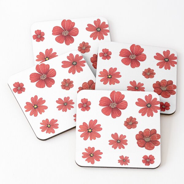 Item preview, red little flowers designed and sold by PnrArtDesign.
