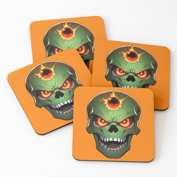 Item preview, Flaming Third Eye Green Skull Mutated Turtle designed and sold by hauntedtees.