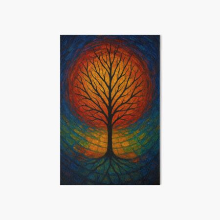 Item preview, A tree with bare branches depicted in mosaic art style. designed and sold by FatoniaArts.