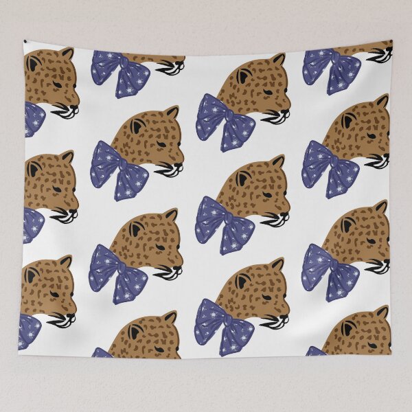Item preview, Floral Bow Leopard (Blue) designed and sold by Lil Bits Art.