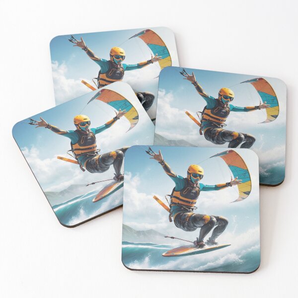 Item preview, Green suit man making freestyle kateboarding in the ocean designed and sold by MerlinWear.