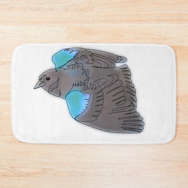Item preview, Red wing black bird line drawing designed and sold by Ashley’sAnimalz.