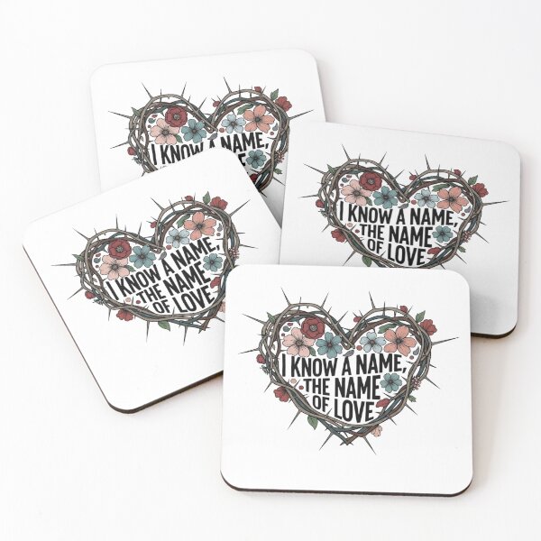 Item preview, I Know A Name The Name of Love, Heart Shaped Crown of Thorns and Flowers designed and sold by Faithloveshop.