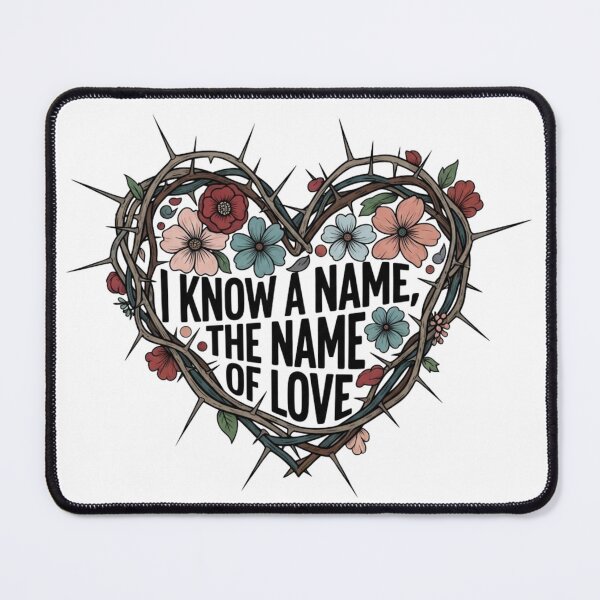 Item preview, I Know A Name The Name of Love, Heart Shaped Crown of Thorns and Flowers designed and sold by Faithloveshop.