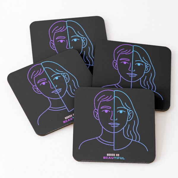Item preview, Trans Is Beautiful – Half-Face Transition Line Art LGBTQ Poster designed and sold by Oddly Yours Goods.
