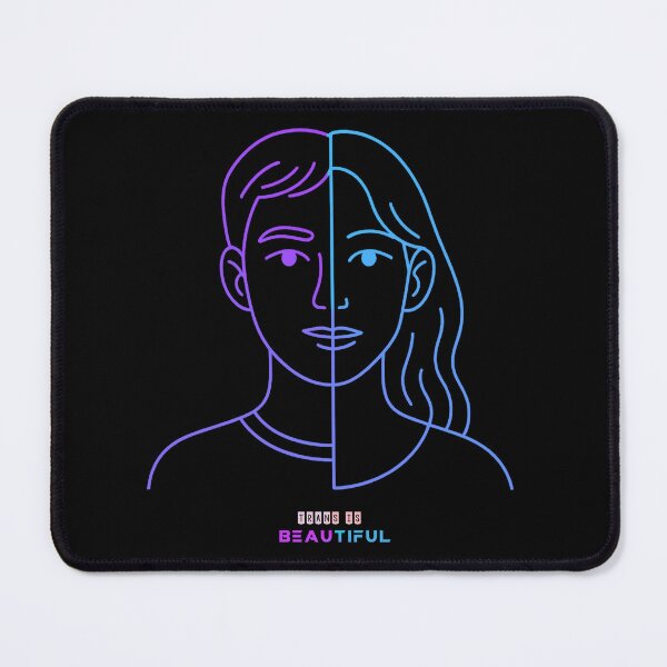 Item preview, Trans Is Beautiful – Half-Face Transition Line Art LGBTQ Poster designed and sold by ArtZone1987.