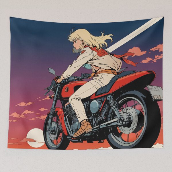 Item preview, Blonde girl in motorcycle designed and sold by MerlinWear.