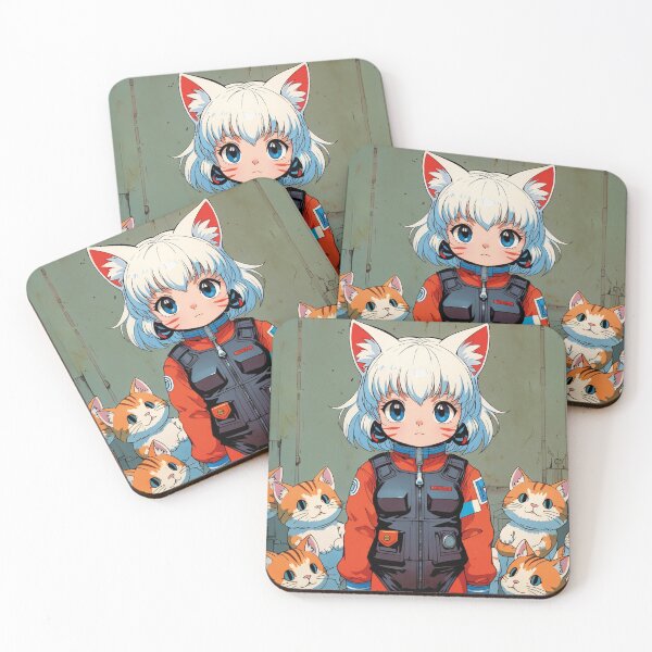 Item preview, Kawaii girl with fat and tender kittens designed and sold by MerlinWear.
