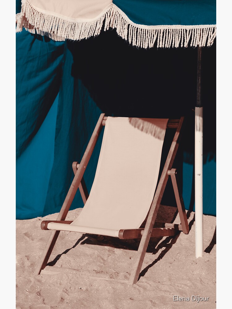 "Vintage beach chaise lounge" Sticker for Sale by ElenaDijour Redbubble