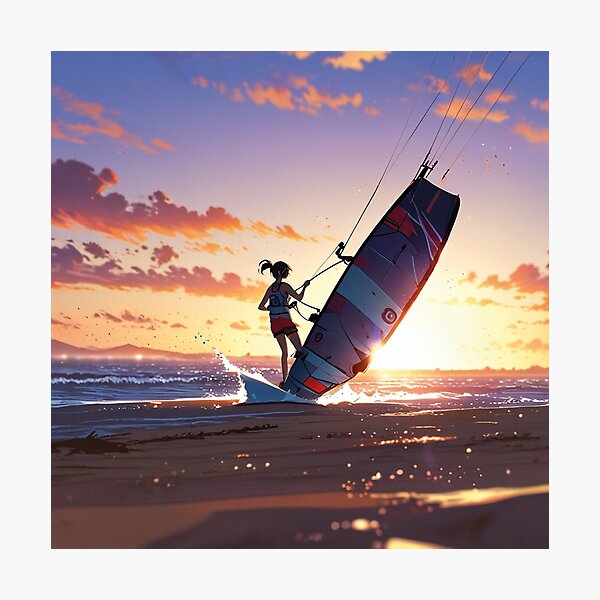 Item preview, Woman doing kateboarding at sunset designed and sold by MerlinWear.