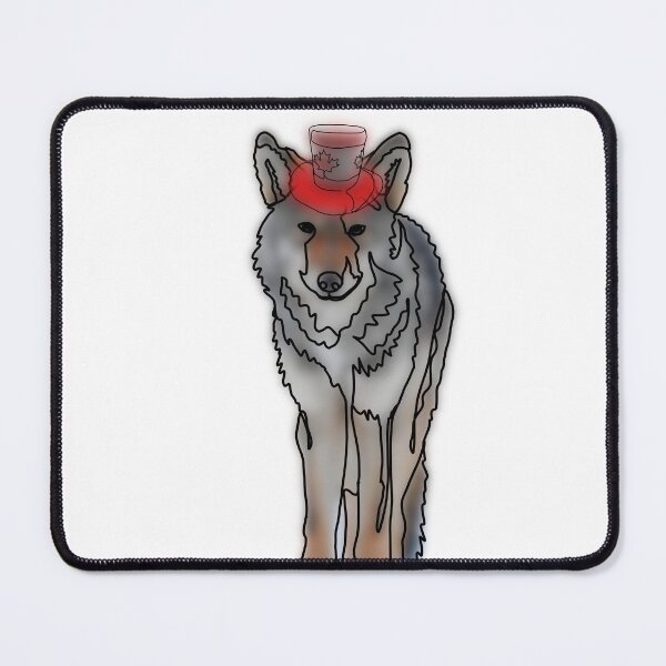 Item preview, Majestic Wolf in Canadian Maple Leaf Top Hat – Canada Day Animal Art designed and sold by Ashley’sAnimalz.