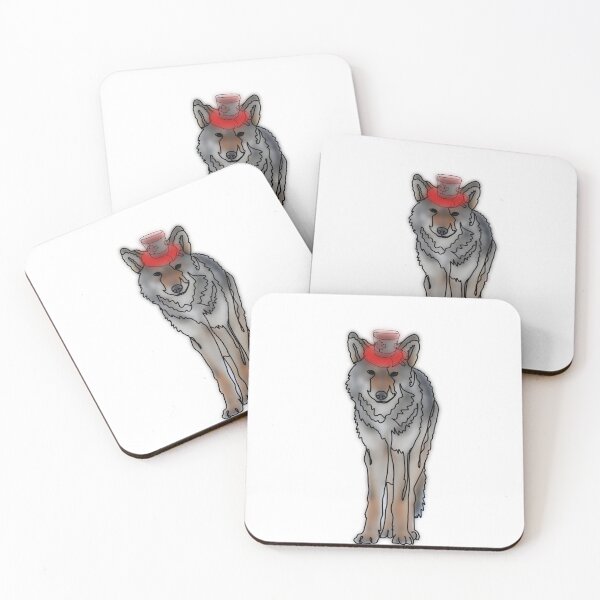 Item preview, Majestic Wolf in Canadian Maple Leaf Top Hat – Canada Day Animal Art designed and sold by Ashley’sAnimalz.