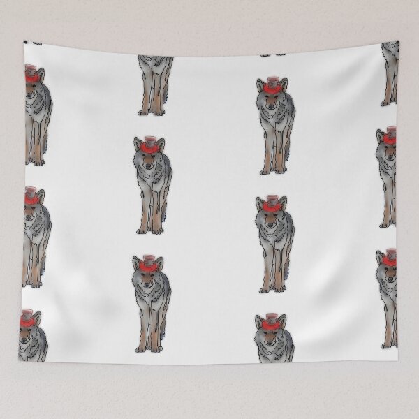 Item preview, Majestic Wolf in Canadian Maple Leaf Top Hat – Canada Day Animal Art designed and sold by Ashley’sAnimalz.