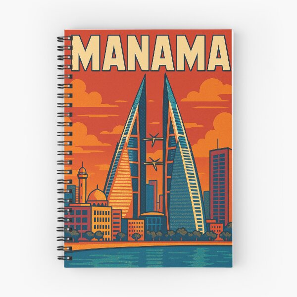 Item preview, Manama Retro Pop Art Travel Poster | Bold Bahrain Cityscape | Vibrant Middle Eastern Skyline | Colorful Digital Tourism Print | Vintage-Inspired Urban Art designed and sold by PaintedPixels01.