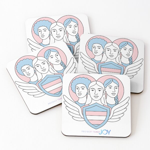 Item preview, Protect Trans Joy – Trans Rights Illustration with Shield and Wings designed and sold by ArtZone1987.