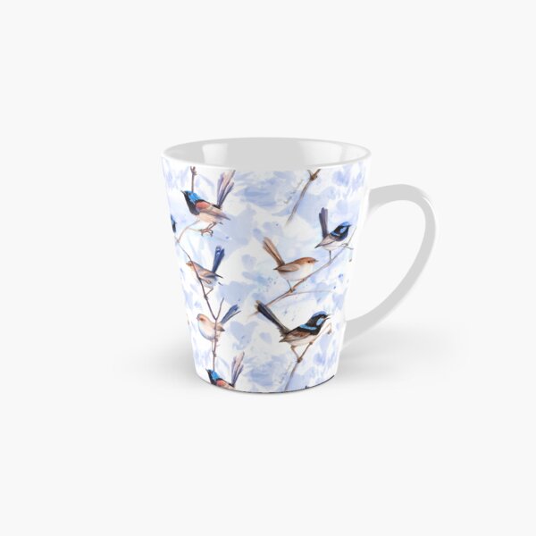 Item preview, Blue Wrens Singing in the Rain - repeat pattern designed and sold by Nadya Neklioudova.