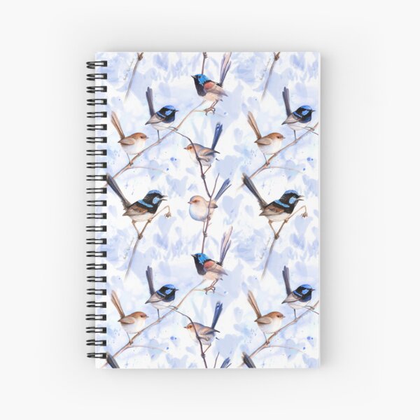 Item preview, Blue Wrens Singing in the Rain - repeat pattern designed and sold by Nadya Neklioudova.
