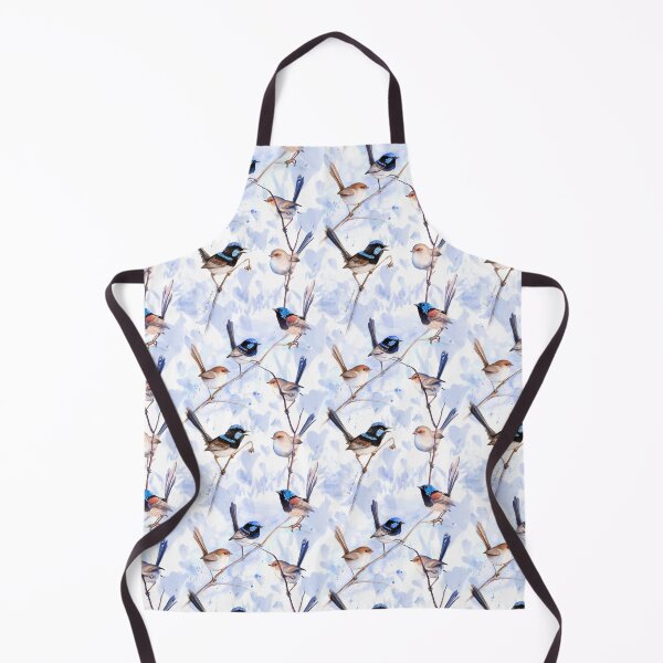 Item preview, Blue Wrens Singing in the Rain - repeat pattern designed and sold by Nadya Neklioudova.
