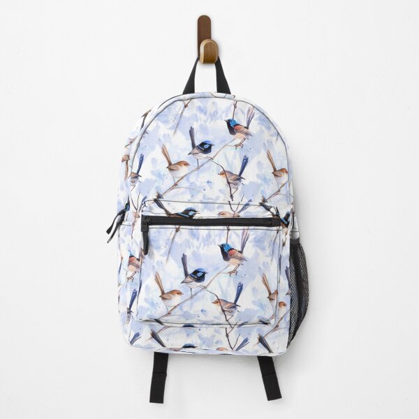 Item preview, Blue Wrens Singing in the Rain - repeat pattern designed and sold by Nadya Neklioudova.