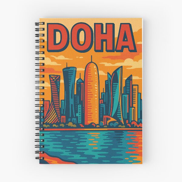 Item preview, Doha Qatar Retro Pop Art Travel Poster | Bold Middle Eastern Cityscape | Vibrant Skyline Illustration | Vintage-Inspired City Art | Colorful Gulf Travel Aesthetic designed and sold by PaintedPixels01.