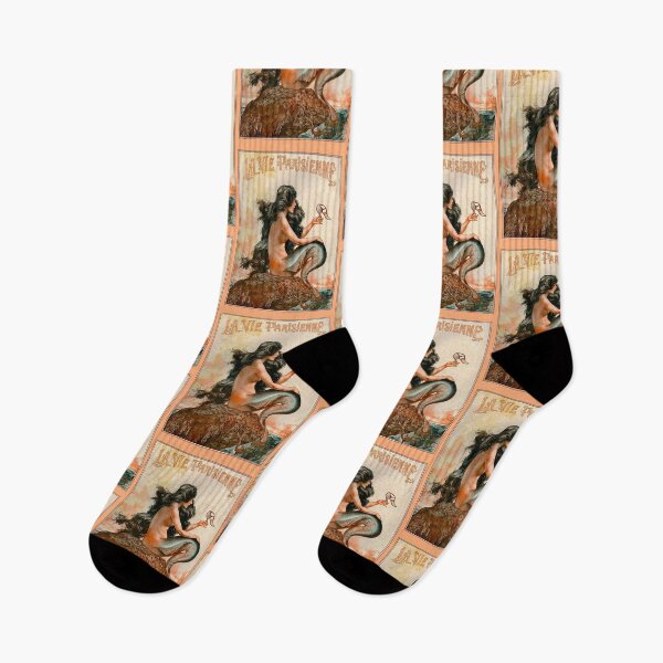 Item preview, La Vie Parisienne Cover Mermaid Siren Fashion Shoes Ocean Sea Vintage Poster   designed and sold by TeeARTHY.