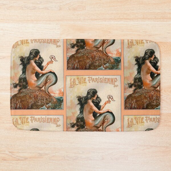 Item preview, La Vie Parisienne Cover Mermaid Siren Fashion Shoes Ocean Sea Vintage Poster   designed and sold by TeeARTHY.