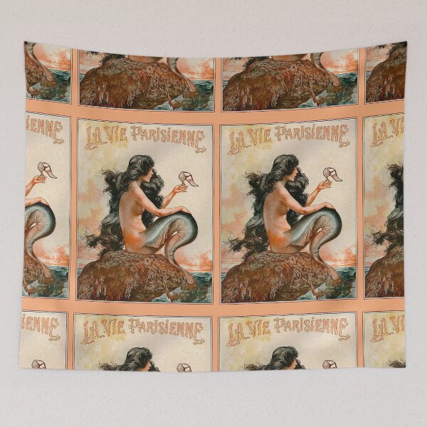 Item preview, La Vie Parisienne Cover Mermaid Siren Fashion Shoes Ocean Sea Vintage Poster   designed and sold by TeeARTHY.