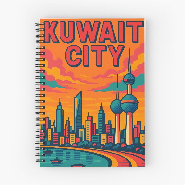 Item preview, Kuwait City Retro Travel Poster | Digital Pop Art Skyline Design | Vibrant Middle Eastern Landmark Art | Colorful Cityscape Illustration | Vintage-Inspired Urban Poster designed and sold by PaintedPixels01.