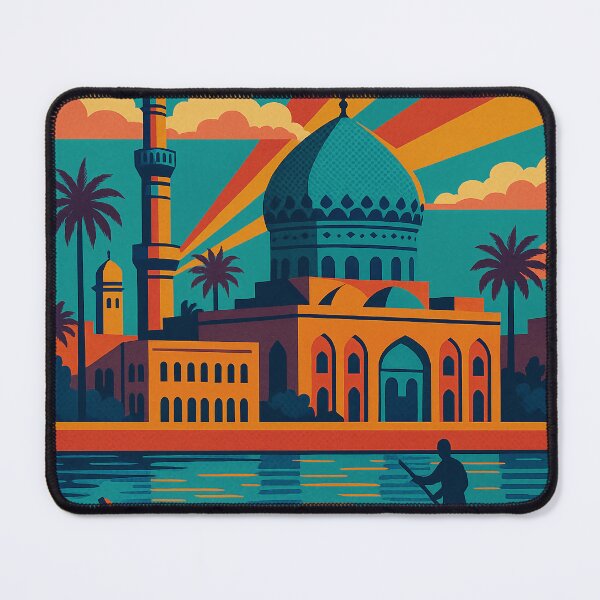 Item preview, Basra Retro Pop Art Travel Poster | Vibrant Digital Illustration | Nostalgic Middle Eastern Cityscape | Colorful Cultural Landmark Art | Bold Vintage Travel Design designed and sold by PaintedPixels01.