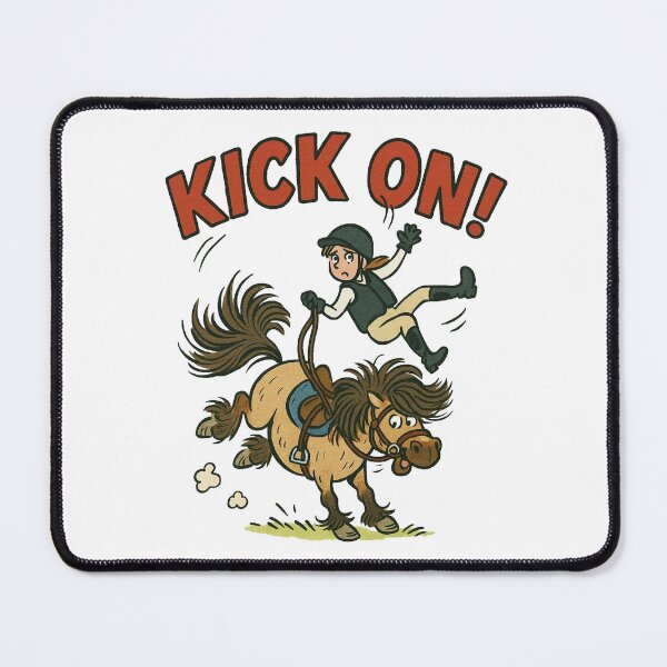 Artikelvorschau, Tritt an! - Lustiger Bucking Pony Reiter Sticker entworfen und verkauft von Taylor’sGrabBag.