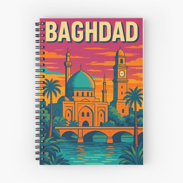 Item preview, Retro Pop Art Travel Poster of Baghdad | Vibrant Digital Cityscape Illustration | Iconic Baghdad Landmarks Design | Nostalgic Middle Eastern Travel Art | Colorful Vintage Style designed and sold by PaintedPixels01.