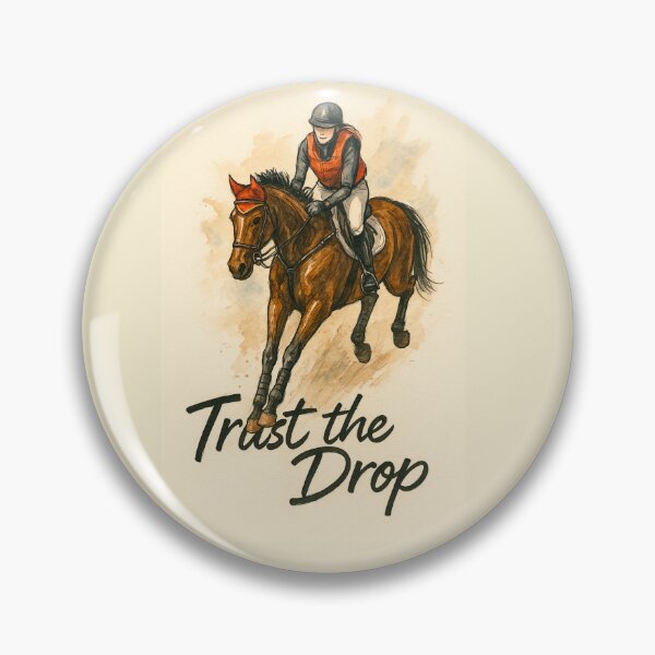 Item preview, Trust the Drop - Cross Country Eventing Watercolor Poster designed and sold by Taylor’sGrabBag.