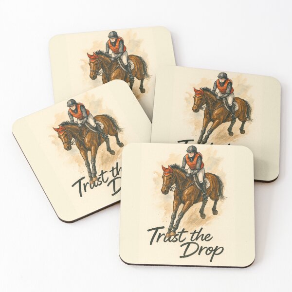 Item preview, Trust the Drop - Cross Country Eventing Watercolor Poster designed and sold by Taylor’sGrabBag.