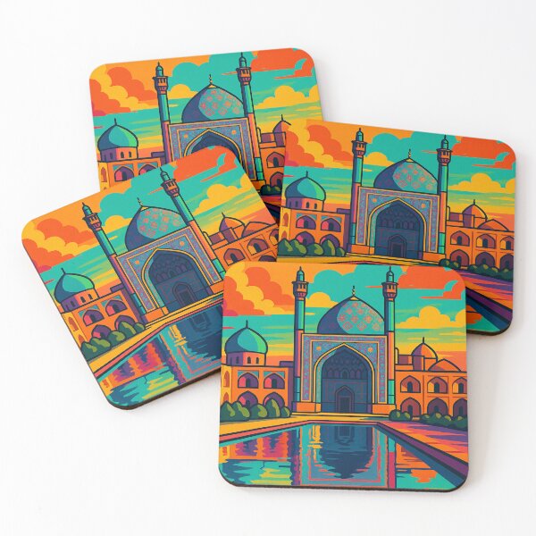 Item preview, Isfahan Retro Pop Art Travel Poster | Vibrant Digital Cityscape Illustration | Iconic Persian Architecture Design | Bold Colorful Vintage Style | Cultural Heritage Art designed and sold by PaintedPixels01.