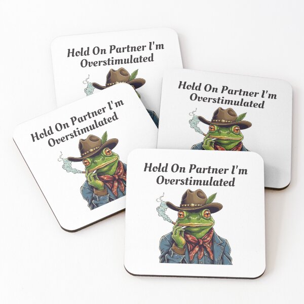 Item preview, Hold On Partner I'm Overstimulated - Cowboy Frog Vintage  designed and sold by ZACK ART.