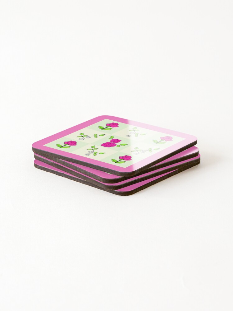 Thumbnail 4 of 5, Coasters (Set of 4), Patchwork Roses designed and sold by magicgardenart.