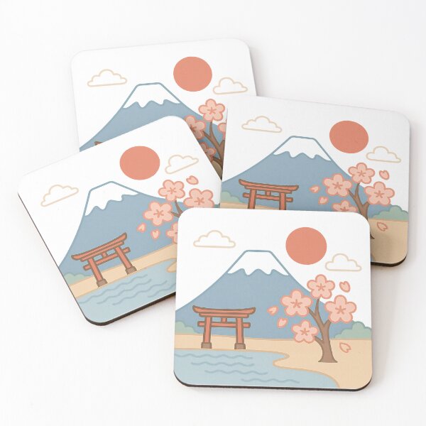 Item preview, Pastel Fuji Sunrise – Torii & Sakura View designed and sold by NipponPop.