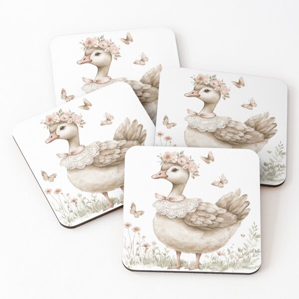 Item preview, Elegant Goose with Floral Crown and Lace Collar designed and sold by KallyDe.