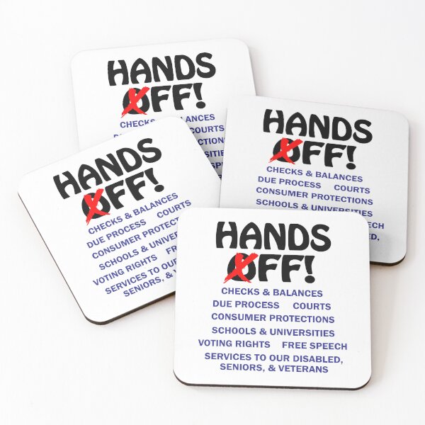 Item preview, Hands Off version 2 - courts, schools  dark text designed and sold by Karen Simon.