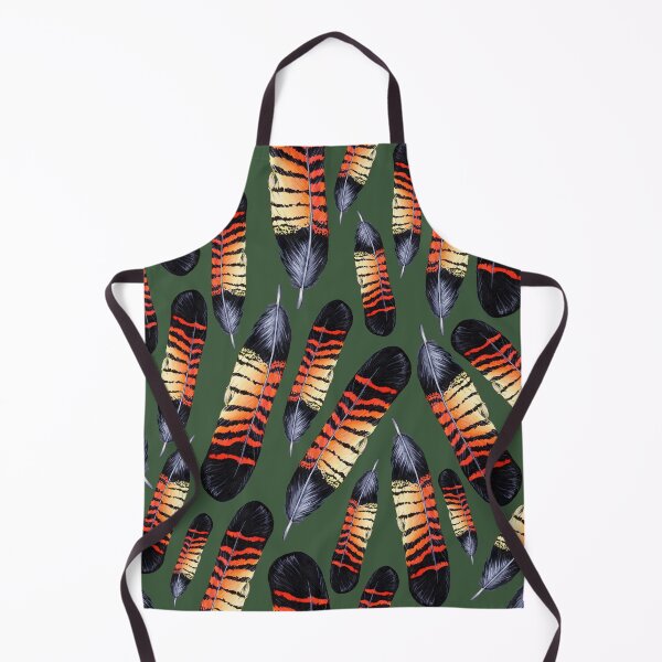 Item preview, Black Cockatoo Feather Pattern on Green designed and sold by Nadya Neklioudova.