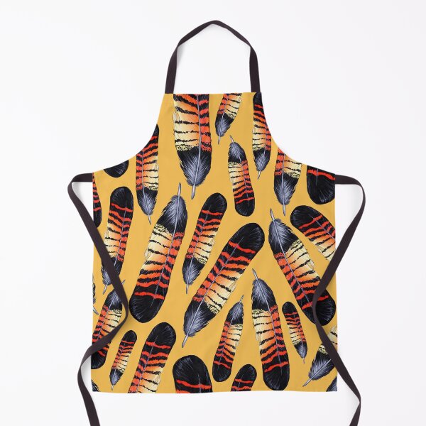 Item preview, Black Cockatoo Feather Pattern on Yellow designed and sold by Nadya Neklioudova.