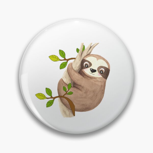 Item preview, Cute Watercolor Sloth Hugging Tree – Adorable Animal Art designed and sold by sornchai4917.