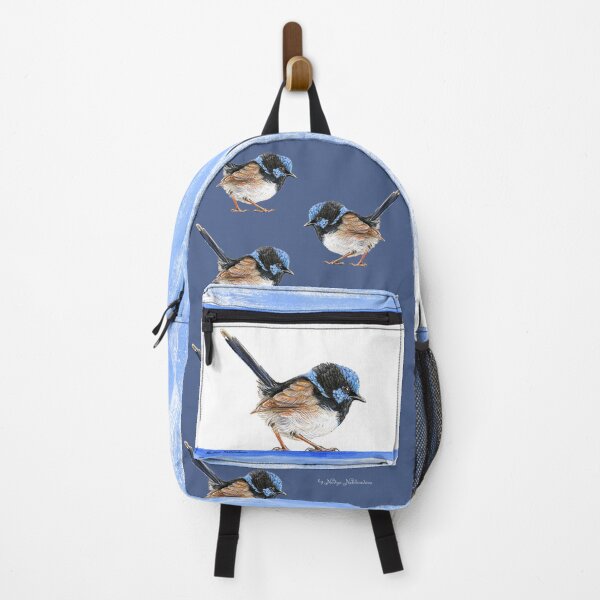 Item preview, Little King of the Fairies - Blue Wren - male Superb Fairy-Wren illustration designed and sold by Nadya Neklioudova.