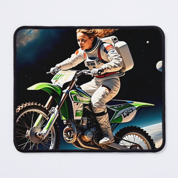 Item preview, Cute motocross girl in space sticker gift for you, 80s retro comic styles #8. designed and sold by UrbanTRIP.
