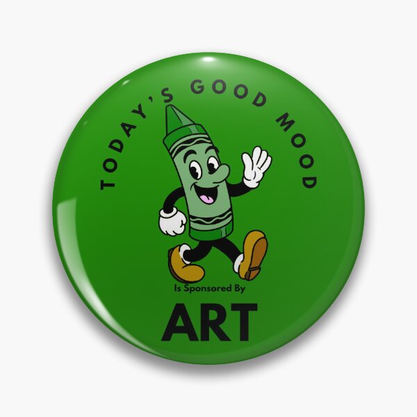 Item preview, Today’s Good Mood Is Sponsored By Art (Green Crayon) designed and sold by Kate Miller Illustrator.
