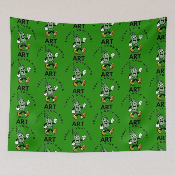 Item preview, Today’s Good Mood Is Sponsored By Art (Green Crayon) designed and sold by Kate Miller Illustrator.
