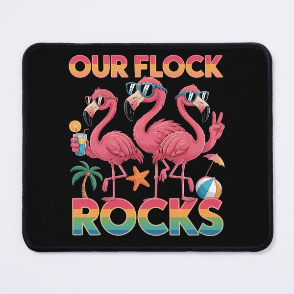 Item preview, Our Flock Rocks Flamingo Summer Vacation Family designed and sold by brynatshop.