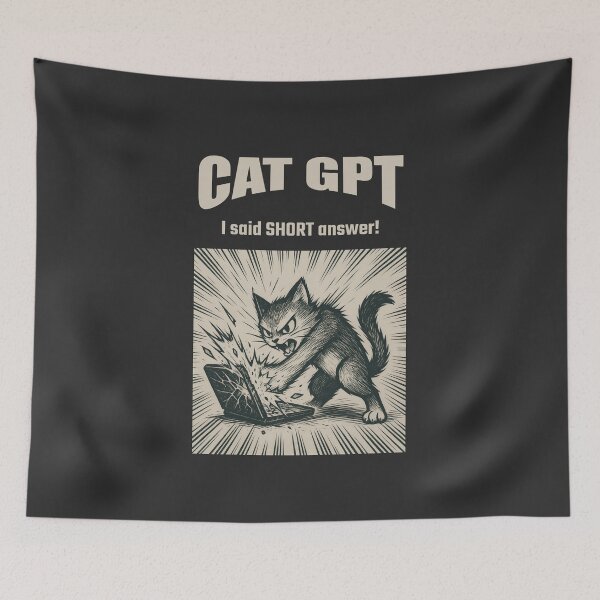 Item preview, Cat GPT vs Chat GPT – Manga Rage Cat Comic designed and sold by iamwonderkitty.