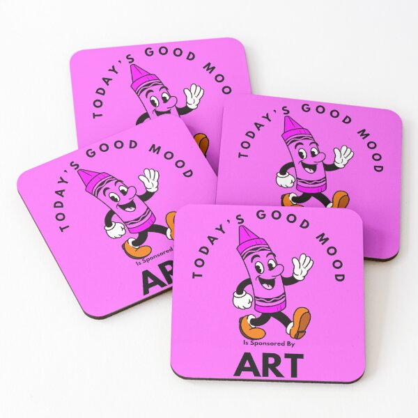Item preview, Today’s Good Mood Is Sponsored By Art (Pink Crayon) designed and sold by Kate Miller Illustrator.