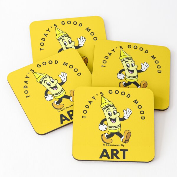 Item preview, Today’s Good Mood Is Sponsored By Art (Yellow Crayon designed and sold by Kate Miller Illustrator.